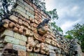 Carved Macaw in the Ball Court of Mayan Ruins - Copan Archaeological Site, Honduras Royalty Free Stock Photo