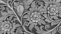 Carved Monotone Vintage Style Floral Pattern on Wooden Background Texture for Furniture Material or used as Bea Royalty Free Stock Photo