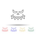 carved multi color style icon. simple thin line, outline  of halloween icons for ui and ux, website or mobile application Royalty Free Stock Photo