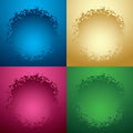 Carved musical frames on gradient backgrounds - color vector music illustrations