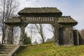 Old traditional carved wood gate Royalty Free Stock Photo