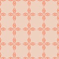 Carved orange embossed seamless pattern in Arabic style, vector illustration for decoration, elegant ornate oriental pattern