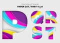 Carved Paper Art, Font Design. Beautiful 3D Letters Crafted with Royalty Free Stock Photo