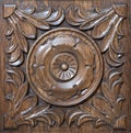Carved pattern on wood Royalty Free Stock Photo