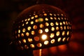 Carved and Perforated Coconut Lamp Royalty Free Stock Photo