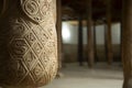 Carved wooden pillar in a mosque Royalty Free Stock Photo