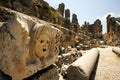 Carved pillars in amphitheater