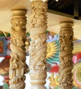 Carved pillars