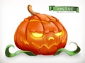 Carved pumpkin. Happy Halloween, vector icon Royalty Free Stock Photo