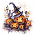 Carved Pumpkin Illustration Background Royalty Free Stock Photo