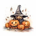 Carved Pumpkin Illustration Background Royalty Free Stock Photo