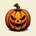 Carved Pumpkin Illustration Background Royalty Free Stock Photo