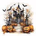 Carved Pumpkin Illustration Background Royalty Free Stock Photo