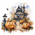 Carved Pumpkin Illustration Background Royalty Free Stock Photo