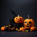 Carved Pumpkin Illustration Background Royalty Free Stock Photo