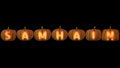 Carved Pumpkin Letters with candle the samhain