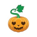 Carved pumpkin - lovestruck face