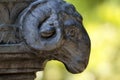 Carved rams head