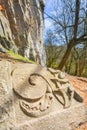 Carved rock of Pajstun castle portal on Zahorie region near Stupava town