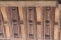 Carved roof fragment in the Terrace of Saturn at Palazzo Vecchio, Florence, Italy. Royalty Free Stock Photo