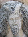 Head of Satyr, bas-relief from Side Archaeological Museum Royalty Free Stock Photo