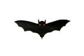 Carved scary figurine of bat on a white background, the concept of the holiday Halloween