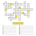 Carved silhouette flat icon, simple vector design. Empty crossword for illustration of challenge game, puzzle and rebus