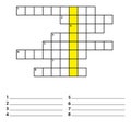 Carved silhouette flat icon, simple vector design. Empty crossword for illustration of challenge game, puzzle and rebus