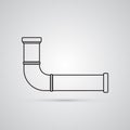 Carved silhouette flat icon, simple vector design. Water pipe. I