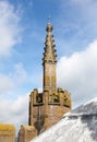 Carved spire on tower of Ludlow parish church Royalty Free Stock Photo