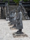 Carved Statues in the Tomb of Emperor Khai Dinh`s Courtyard Royalty Free Stock Photo