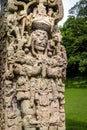 Carved Stella in Mayan Ruins - Copan Archaeological Site, Honduras