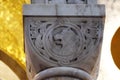 Carved stone column ornament in the church of Saint Blaise in Zagreb
