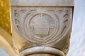 Carved stone column ornament in the church of Saint Blaise in Zagreb