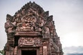 Carved stone facade Narai Bantomsin lintel of Phanom Rung castle in Buriram, Thailand Royalty Free Stock Photo