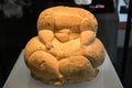 A carved stone figure of a fat lady at Hagar Qim Visitor Centre