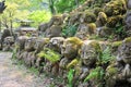 Carved stone figures at Otagi nenbutsu-ji Temple Royalty Free Stock Photo