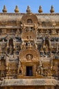 Carved stone Gopuram and entrance gate of the Brihadishvara Temple, Thanjavur, Tamil Nadu, India Royalty Free Stock Photo