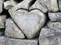 Carved stone heart in the zoo garden wall, Abenteurland Walter Zoo Royalty Free Stock Photo