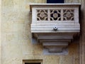 stone balustrade and balcony in frontal elevation carved stone latticework Royalty Free Stock Photo