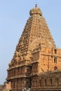 Carved Stone Vimana of the Brihadishvara Temple, Thanjavur, Tamil Nadu, India Royalty Free Stock Photo