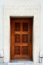 Carved stone wall door