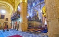 The carved stone walls and choir of Great Priory Church, on Sept 21 in El Puerto, Spain