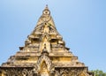 Carved stupa at Oudong mountain temple complex in Cambodia