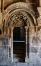 Carved tympanum in the monastery of Carracedo Royalty Free Stock Photo
