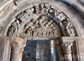 Carved tympanum in the monastery of Carracedo Royalty Free Stock Photo