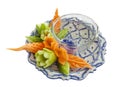Carved vegetables for side dish in Thai style Royalty Free Stock Photo