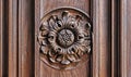 Carved wood, church door detail, Rio de Janeiro, Brazil Royalty Free Stock Photo