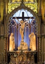 A Carved Wood Crucifixion Sculpture in the Notre Dame Cathedral, Montreal