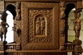 Carved wood paneling of furniture Royalty Free Stock Photo